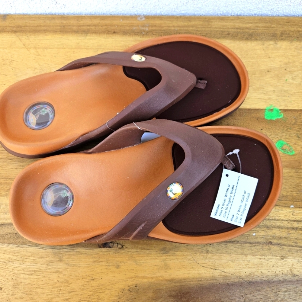 Hawaiian Jellys Ultra Comfort A'a Brown Lave Unisex  Sandal Women's Size… - Picture 14 of 16